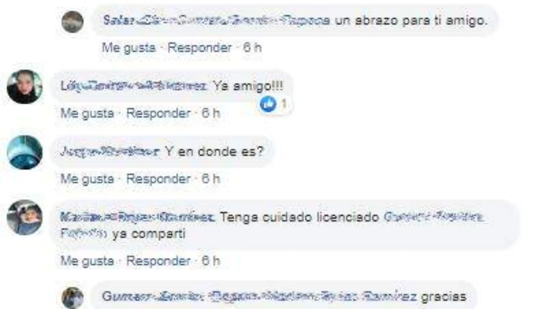 Comentarios mesero